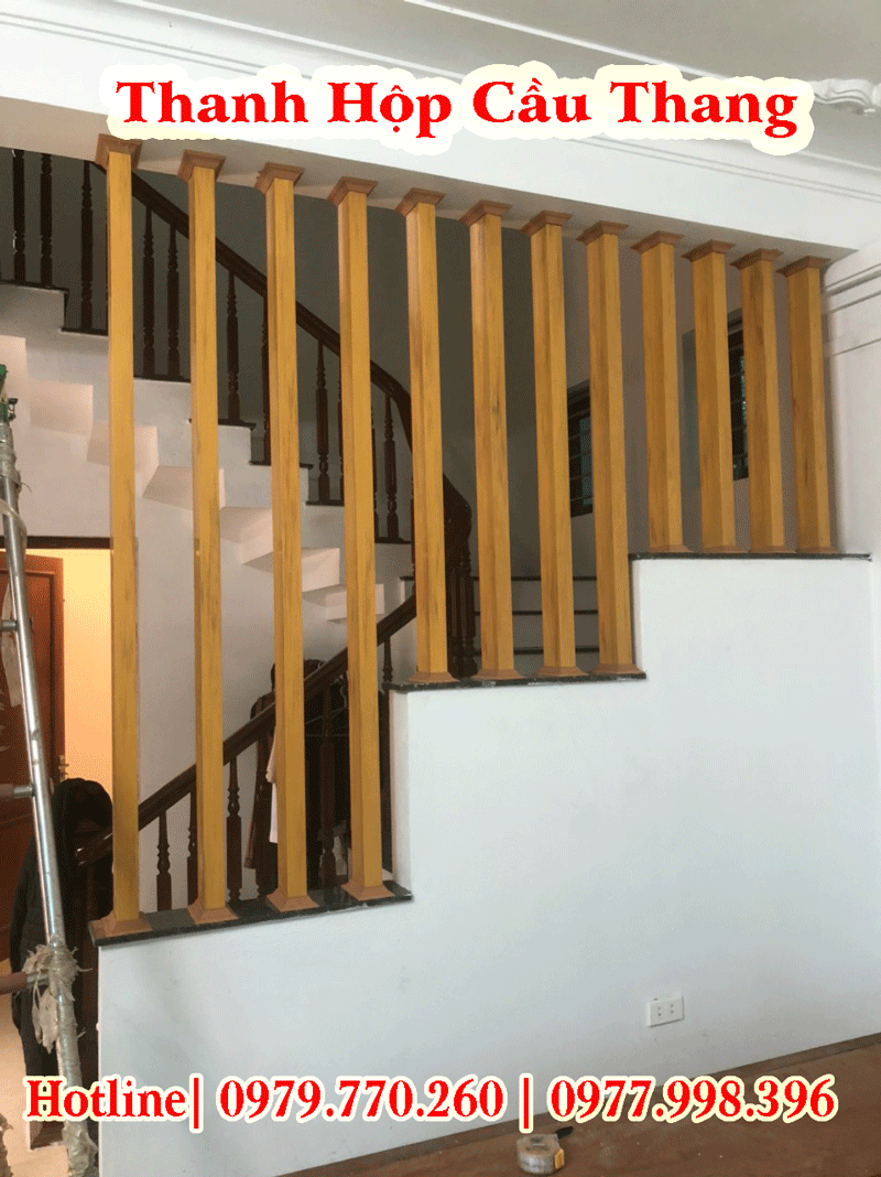Thanh hộp gỗ nhựa sử dụng cho cầu thang