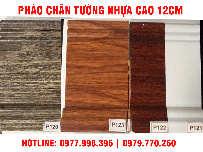 Len ch&acirc;n tường nhựa cao 12cm