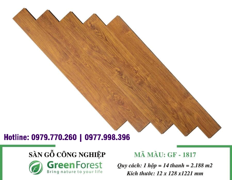 Sàn gỗ công nghiệp Green Forest GF1817 Sàn gỗ công nghiệp Green Forest GF1817