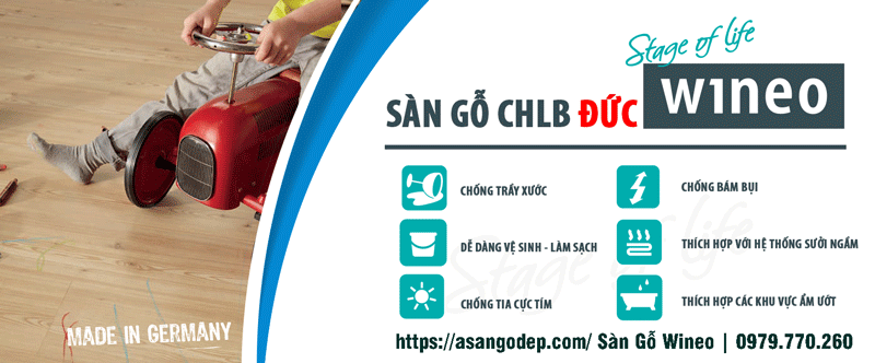 S&agrave;n gỗ Wineo nhập khẩu 100% Đức