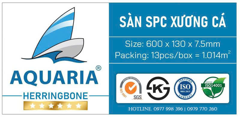 Tổng kho sàn nhựa hèm khóa lát xương cá Aquaria