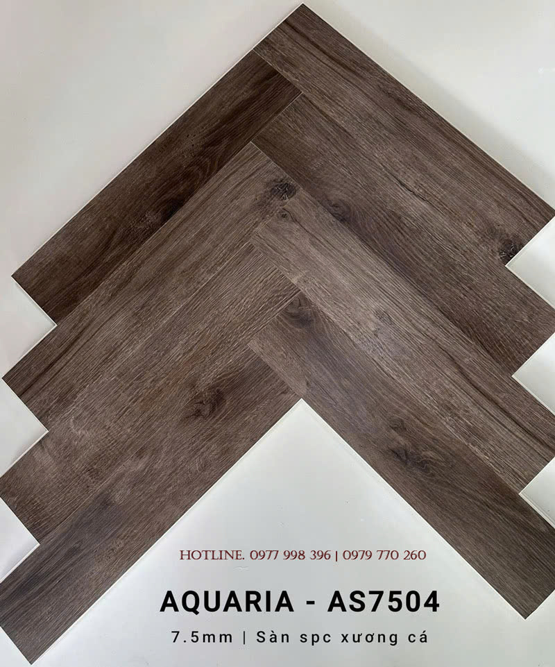 Tổng kho sàn nhựa hèm khóa lát xương cá Aquaria
