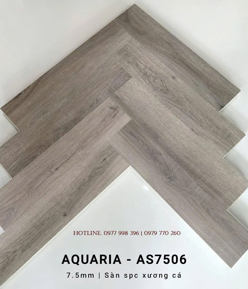 Tổng kho sàn nhựa hèm khóa lát xương cá Aquaria