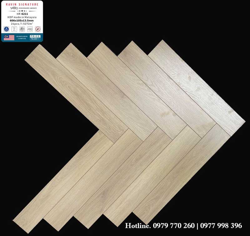 Sàn gỗ xương cá Kavin malaysia cao cấp HDF Black