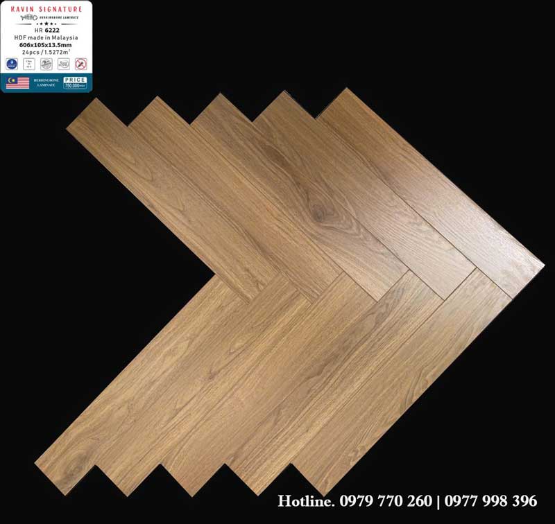 Sàn gỗ xương cá Kavin malaysia cao cấp HDF Black