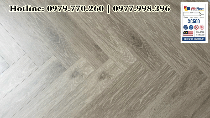 S&agrave;n gỗ xương c&aacute; WinFloor HDF cốt canh chịu nước