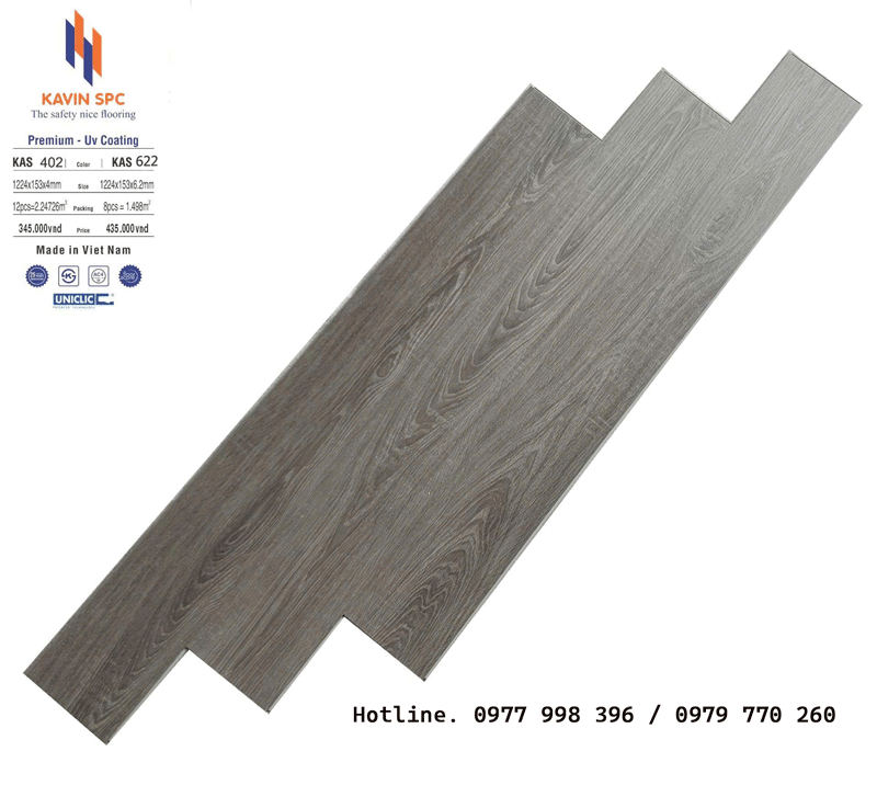 Sàn nhựa Kavin 6mm màu Kas 622