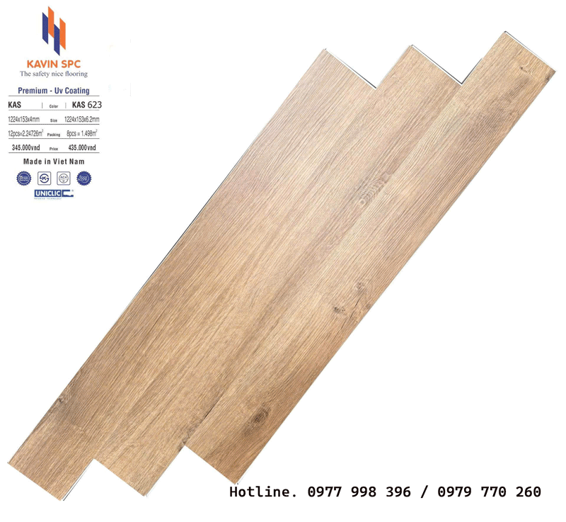 Sàn nhựa Kavin 6mm màu Kas 623