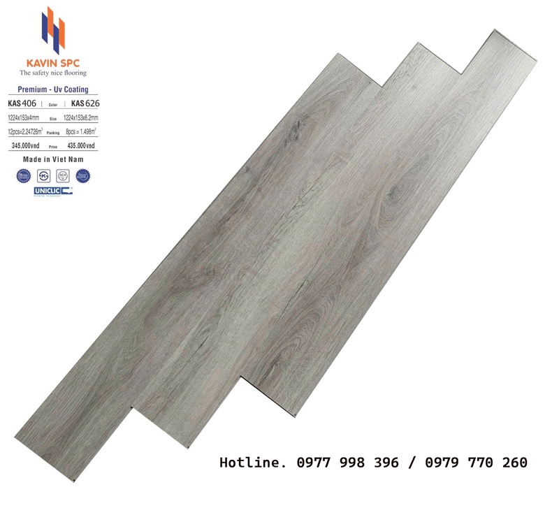 Sàn nhựa Kavin 6mm màu Kas 626