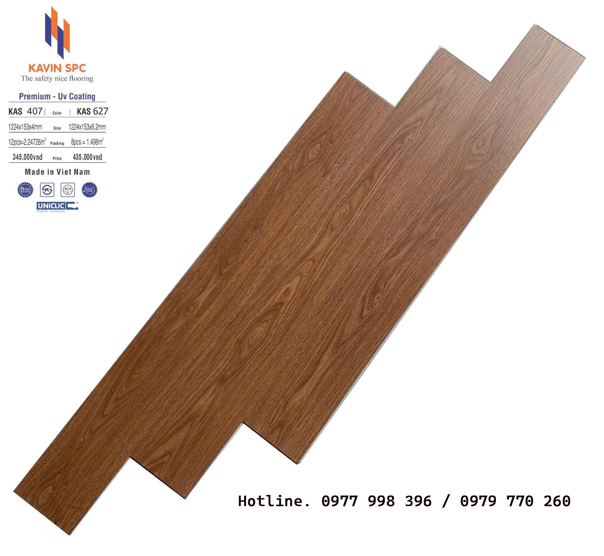 Sàn nhựa Kavin 6mm màu Kas 627