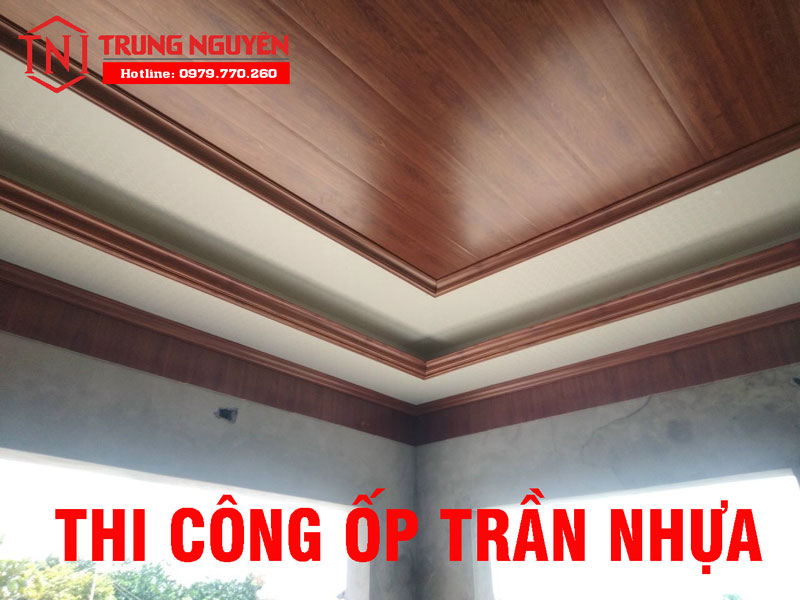 Ốp trần nựa dật cấp đơn giản
