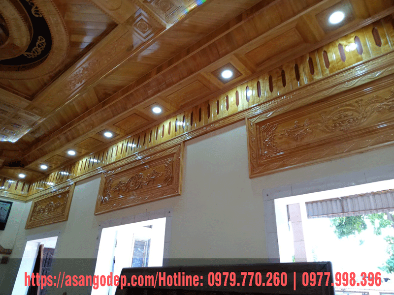 Ốp trần, ốp tường gỗ pơmu