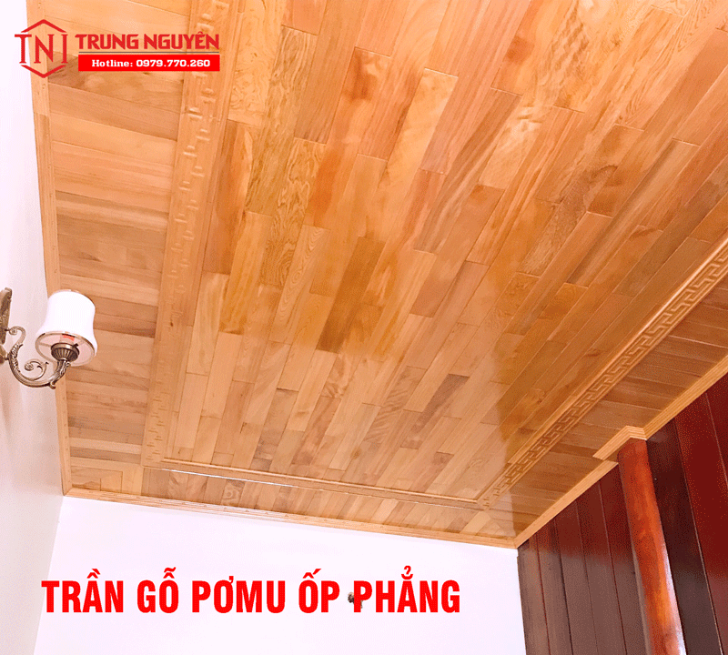Mẫu trần gỗ pơmu ốp phẳng đơn giản Mẫu trần gỗ pơmu ốp phẳng đơn giản