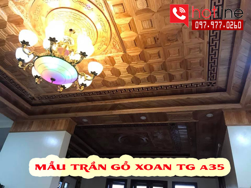 Mẫu trần gỗ xoan gi&aacute; rẻ 2020 đẹp