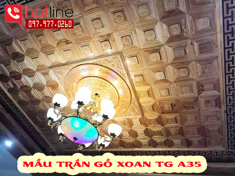 Mẫu trần gỗ xoan gi&aacute; rẻ 2020 đẹp