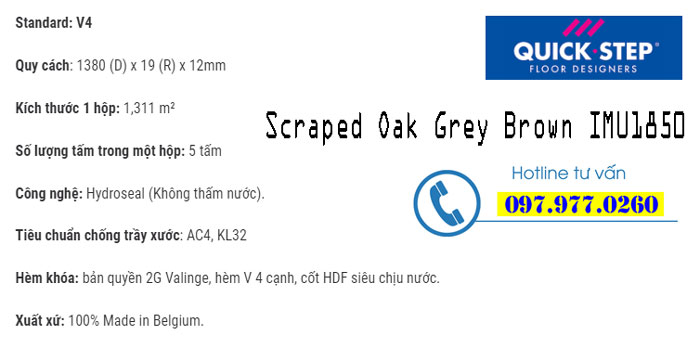Scraped Oak Grey Brown IMU1850