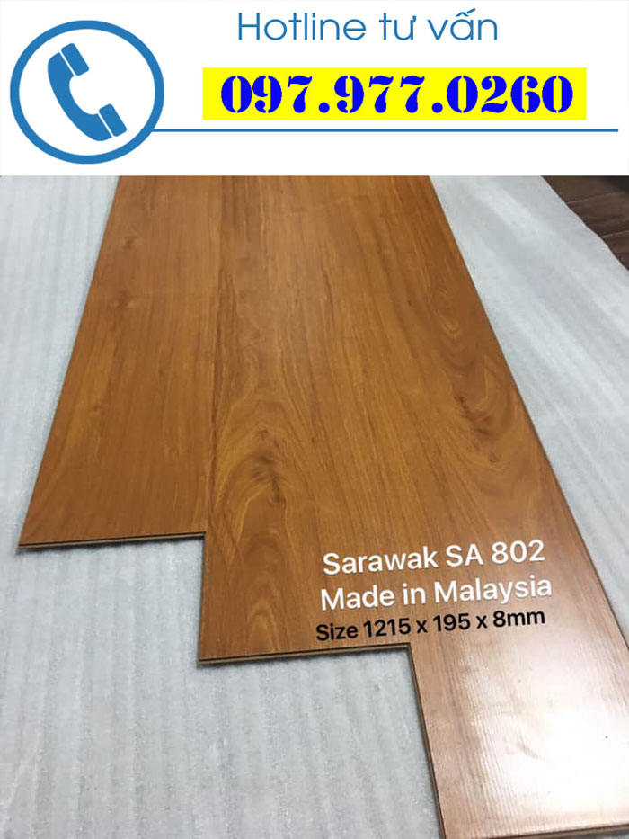 Sàn gỗ công nghiệp Sarawak SA 802 dày 8mm