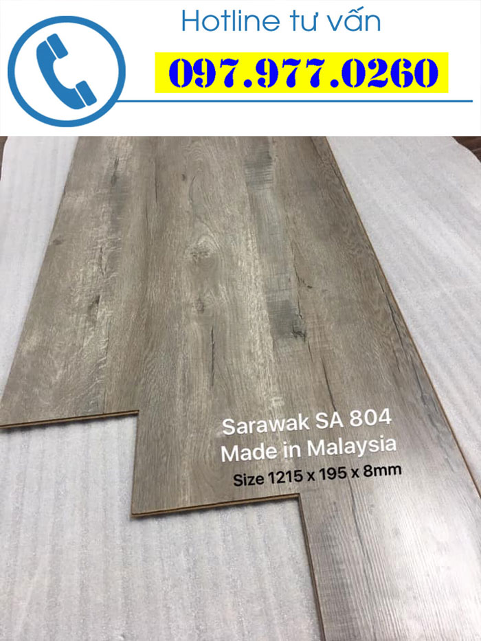 Sàn gỗ công nghiệp Sarawak SA 804 dày 8mm