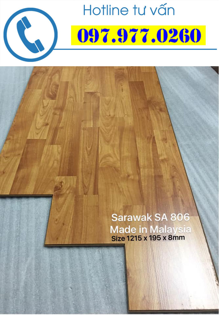 Sàn gỗ công nghiệp Sarawak SA 806 dày 8mm