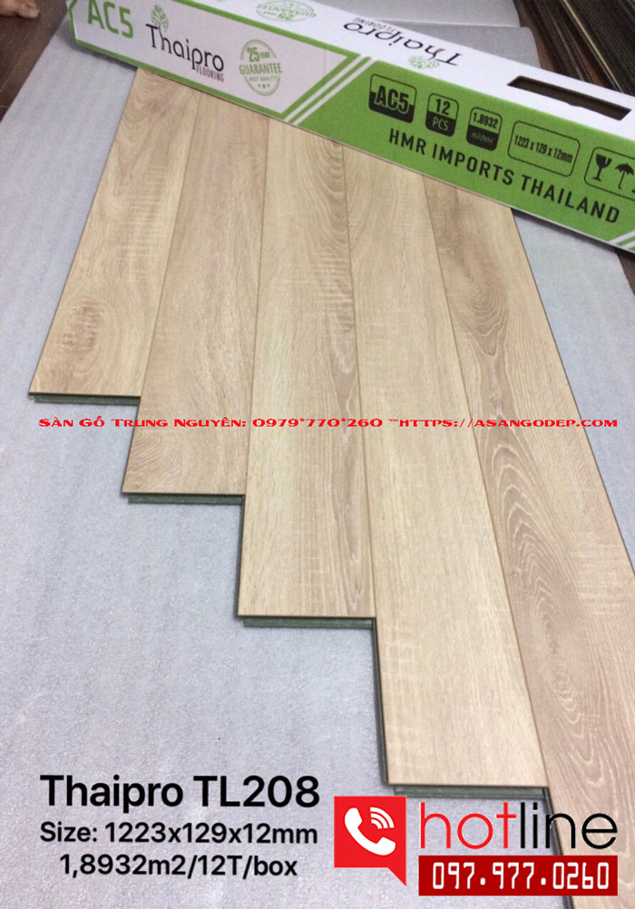 Sàn gỗ thaipro 12mm cốt xanh