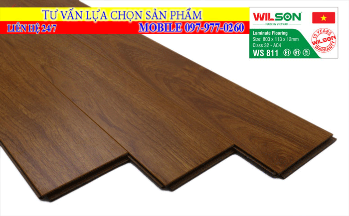 Sàn gỗ wilson 12mm mã màu WS 811