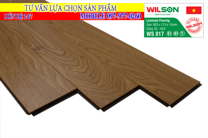 Sàn gỗ wilson 12mm mã màu WS 817