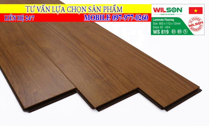 Sàn gỗ wilson 12mm mã màu WS 819