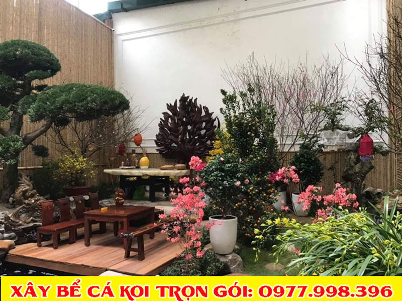 Mẫu tiểu cảnh sân vườn, bể cá koi 2020 Mẫu tiểu cảnh sân vườn, bể cá koi 2020